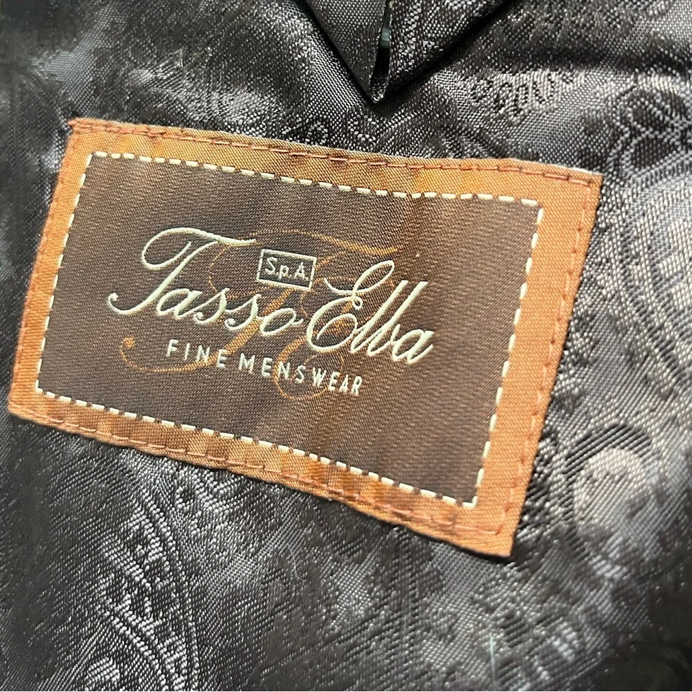 Tasso Elba Corduroy Safari Hunting Style Medium Jacket Cotton Khaki Elbow Patch
